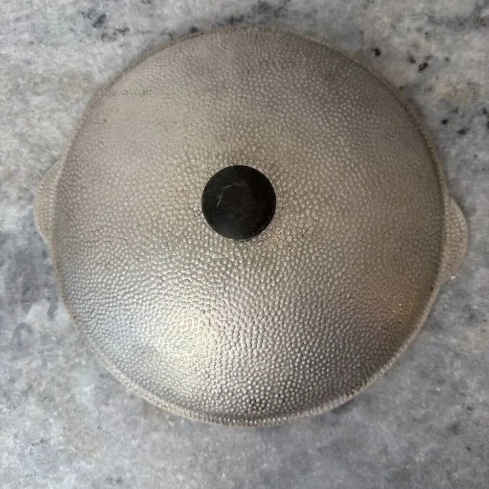 Vintage Hammered Aluminum/Pebbled Pot Lid